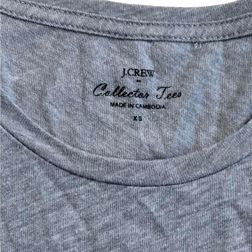 J. Crew Collector Tee Women’s Dark Heather Grey/Gold Metallic Pineapple Shirt XS - Picture 3 of 4